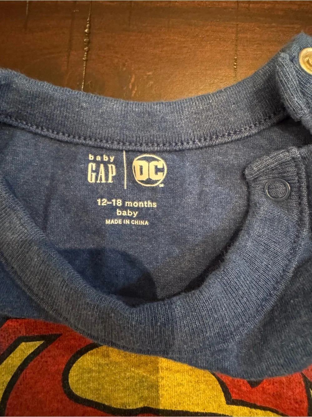 Baby gap Superman Logo Blue Baby Bodysuit size 12-18 months